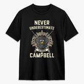 Campbell Argyll Modern Tartan Crest 2D T-shirt - Never Underestimate Style