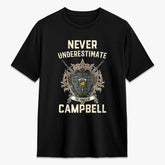 Campbell Faded Tartan Crest 2D T-shirt - Never Underestimate Style