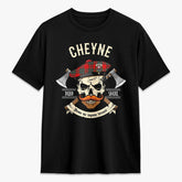 Cheyne Tartan Crest 2D T-shirt - Alba Skull Style
