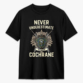 Cochrane Ancient Tartan Crest 2D T-shirt - Never Underestimate Style