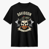 Davidson Tulloch Dress Tartan Crest 2D T-shirt - Alba Skull Style