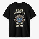 Elliot Ancient Tartan Crest 2D T-shirt - Never Underestimate Style