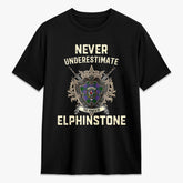 Elphinstone Tartan Crest 2D T-shirt - Never Underestimate Style