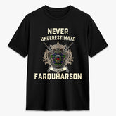 Farquharson Modern Tartan Crest 2D T-shirt - Never Underestimate Style