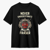 Fraser (of Lovat) Modern Tartan Crest 2D T-shirt - Never Underestimate Style