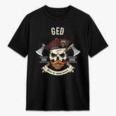 Ged Tartan Crest 2D T-shirt - Alba Skull Style