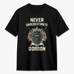 Gordon Modern Tartan Crest 2D T-shirt - Never Underestimate Style