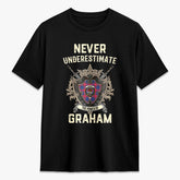Graham of Menteith Red Tartan Crest 2D T-shirt - Never Underestimate Style