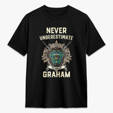 Graham of Montrose Ancient Tartan Crest 2D T-shirt - Never Underestimate Style