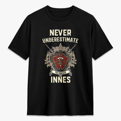Innes Modern Tartan Crest 2D T-shirt - Never Underestimate Style