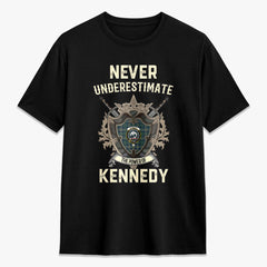 Kennedy Modern Tartan Crest 2D T-shirt - Never Underestimate Style