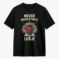 Leslie Modern Tartan Crest 2D T-shirt - Never Underestimate Style