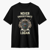 Logan Ancient Tartan Crest 2D T-shirt - Never Underestimate Style