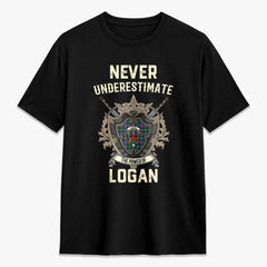 Logan Ancient Tartan Crest 2D T-shirt - Never Underestimate Style