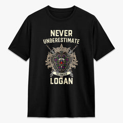 Logan Modern Tartan Crest 2D T-shirt - Never Underestimate Style