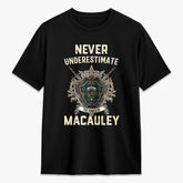 MacAuley Hunting Ancient Tartan Crest 2D T-shirt - Never Underestimate Style