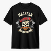 MacBean Tartan Crest 2D T-shirt - Alba Skull Style