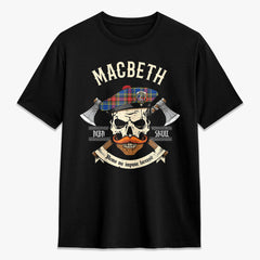 MacBeth Modern Tartan Crest 2D T-shirt - Alba Skull Style