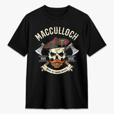 MacCulloch (McCulloch) Tartan Crest 2D T-shirt - Alba Skull Style