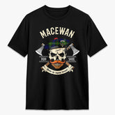 MacEwan Modern Tartan Crest 2D T-shirt - Alba Skull Style