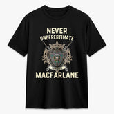 MacFarlane Hunting Ancient Tartan Crest 2D T-shirt - Never Underestimate Style