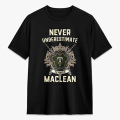 MacLean Hunting Tartan Crest 2D T-shirt - Never Underestimate Style