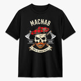 MacNab Modern Tartan Crest 2D T-shirt - Alba Skull Style