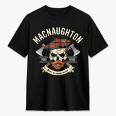 MacNaughton Ancient Tartan Crest 2D T-shirt - Alba Skull Style
