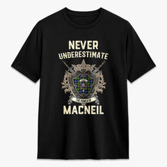 MacNeil of Barra Modern Tartan Crest 2D T-shirt - Never Underestimate Style