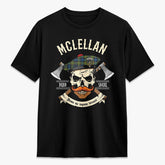 McLellan Ancient Tartan Crest 2D T-shirt - Alba Skull Style