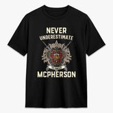 McPherson Modern Tartan Crest 2D T-shirt - Never Underestimate Style