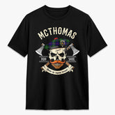 McThomas Modern Tartan Crest 2D T-shirt - Alba Skull Style