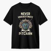 Pitcairn Hunting Tartan Crest 2D T-shirt - Never Underestimate Style