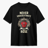 Rose Modern Tartan Crest 2D T-shirt - Never Underestimate Style