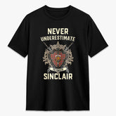 Sinclair Ancient Tartan Crest 2D T-shirt - Never Underestimate Style