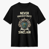 Sinclair Hunting Ancient Tartan Crest 2D T-shirt - Never Underestimate Style
