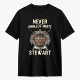 Stewart Royal Ancient Tartan Crest 2D T-shirt - Never Underestimate Style