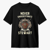 Stewart Royal Modern Tartan Crest 2D T-shirt - Never Underestimate Style