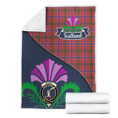 McRae Ancient Tartan Crest Premium Blanket - Thistle Style