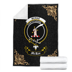 McRae Crest Tartan Premium Blanket Black