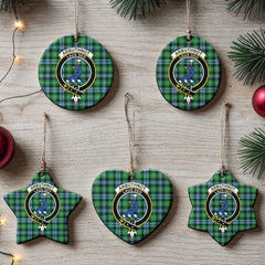 Arbuthnot Ancient Tartan Crest Christmas Ceramic Ornament