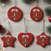 Bain Tartan Crest Christmas Ceramic Ornament