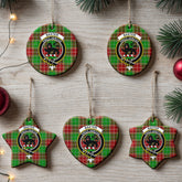 Baxter Modern Tartan Crest Christmas Ceramic Ornament