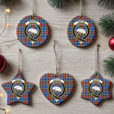 Beaton Modern Tartan Crest Christmas Ceramic Ornament