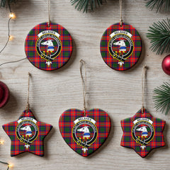 Belshes Tartan Crest Christmas Ceramic Ornament
