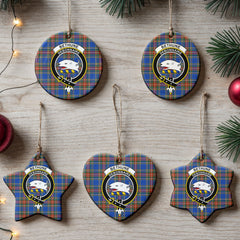Bethune Ancient Tartan Crest Christmas Ceramic Ornament