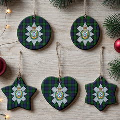 Black Watch Tartan Crest Christmas Ceramic Ornament