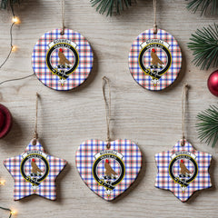 Boswell Modern Tartan Crest Christmas Ceramic Ornament