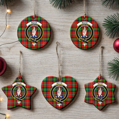 Boyd Modern Tartan Crest Christmas Ceramic Ornament