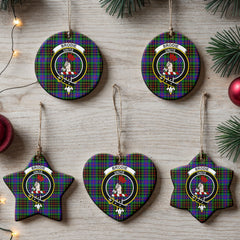 Brodie Hunting Modern Tartan Crest Christmas Ceramic Ornament